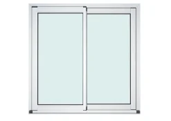 GoodHome Baie vitrée coulissante alu blanc - l.210 x h.215 cm - Uw 1,7- Baie Vitrée Coulissante