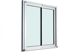 GoodHome Baie vitrée coulissante alu blanc - l.210 x h.215 cm - Uw 1,7- Baie Vitrée Coulissante