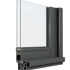 GoodHome Baie Vitrée Coulissante<Baie vitrée coulissante alu gris - l.240 x h.200 cm - Uw 1,7