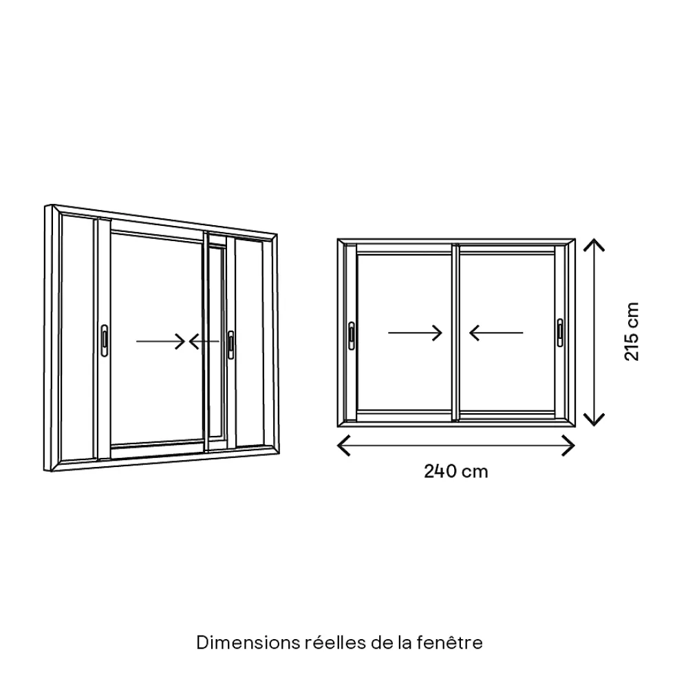 GoodHome Baie Vitrée Coulissante<Baie vitrée coulissante alu blanc - l.240 x h.215 cm - Uw 1,7