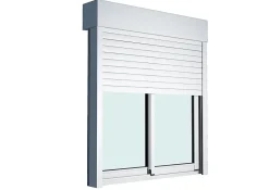 GoodHome Baie Vitrée Coulissante<Baie vitrée coulissante alu + volet roulant électrique blanc - l.240 x h.215 cm - Uw 1,7