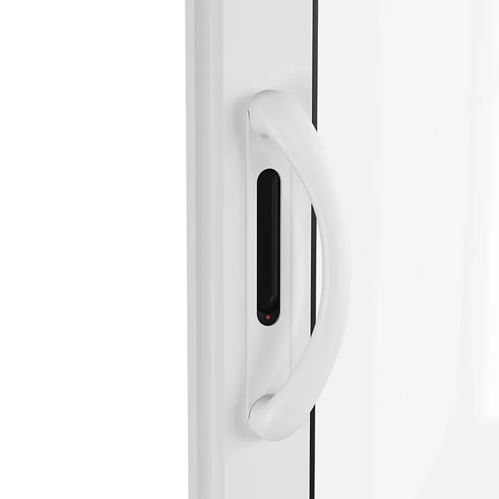 GoodHome Baie vitrée coulissante alu + volet roulant motorisé blanc - l.180 x h.215 cm - Uw 1,7- Baie Vitrée Coulissante