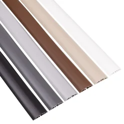 Quest Bande de câble en PVC 10x80mm, 2m, cache-câble, semi-circulaire, gris foncé- Plinthe Pour Sol En Vinyle Et Pvc