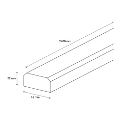 Fortia Volet Battant<Barre à battement en bois L.240 x l.4,5 x Ép.2,2 cm