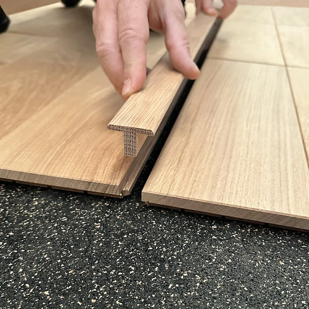 Deschaumes Barre de jonction Chêne l. 35mm Long. 2m Parquet Ep. 14mm Brut- Barre De Seuil|Barre De Seuil