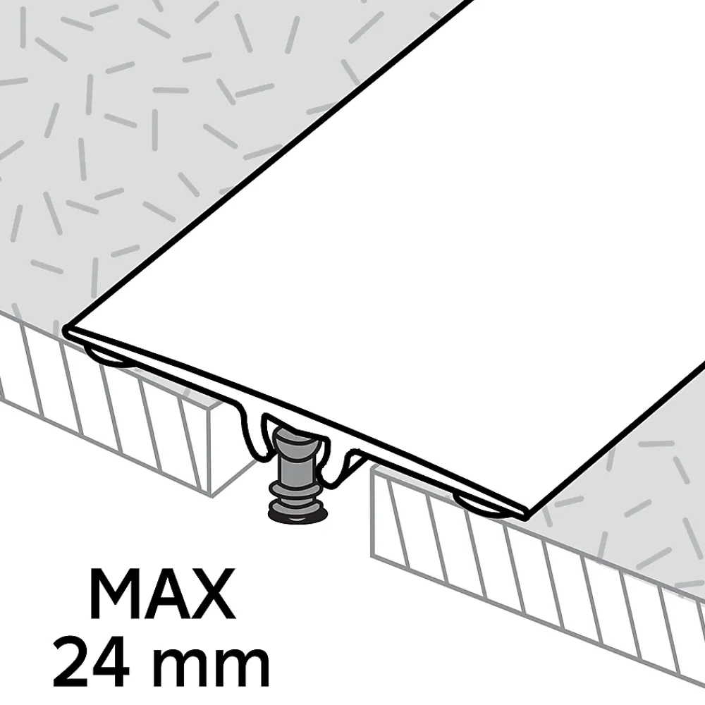 GoodHome Barre De Seuil|Barre De Seuil<Barre de seuil extra-plate en aluminium décor métal mat 35 x 930 mm