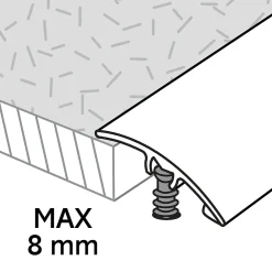 GoodHome Barre de seuil incurvée en aluminium décor métal mat 30 x 1 800 mm- Barre De Seuil|Barre De Seuil