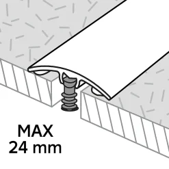 GoodHome Barre De Seuil|Barre De Seuil<Barre de seuil incurvée en aluminium décor doré mat 30 x 1 800 mm