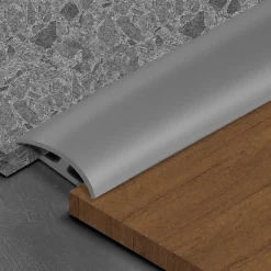 Floordirekt Barre De Seuil|Barre De Seuil<Barre de seuil étanche Double bordure PVC 24 x 35 mm Gris Longueur 1 m -
