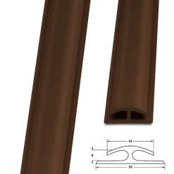 Floordirekt Barre De Seuil|Barre De Seuil<Barre de seuil étanche Double bordure PVC 24 x 35 mm Marron Longueur: 1 m