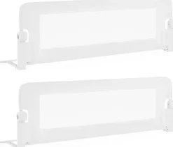 Giantex Barrière De Sécurité<Barriere de Lit Pliable et Portable avec Cadre en Metal , en Forme de T, avec Mecanisme a Double Bouton (Blanc, 120 x 40 x 42 CM)