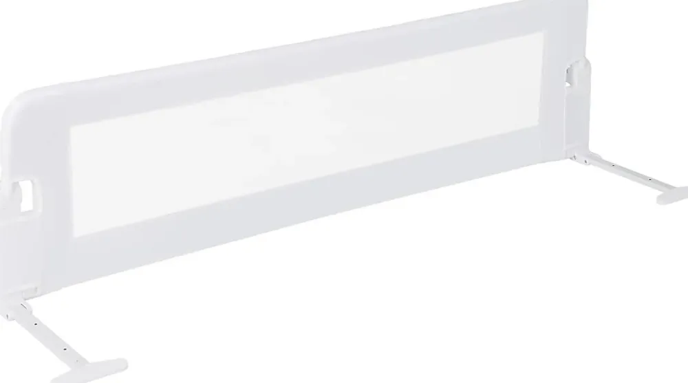 Giantex Barriere de Lit Pliable et Portable avec Cadre en Metal , en Forme de T, avec Mecanisme a Double Bouton (Blanc, 150 x 40 x 42 CM)- Barrière De Sécurité