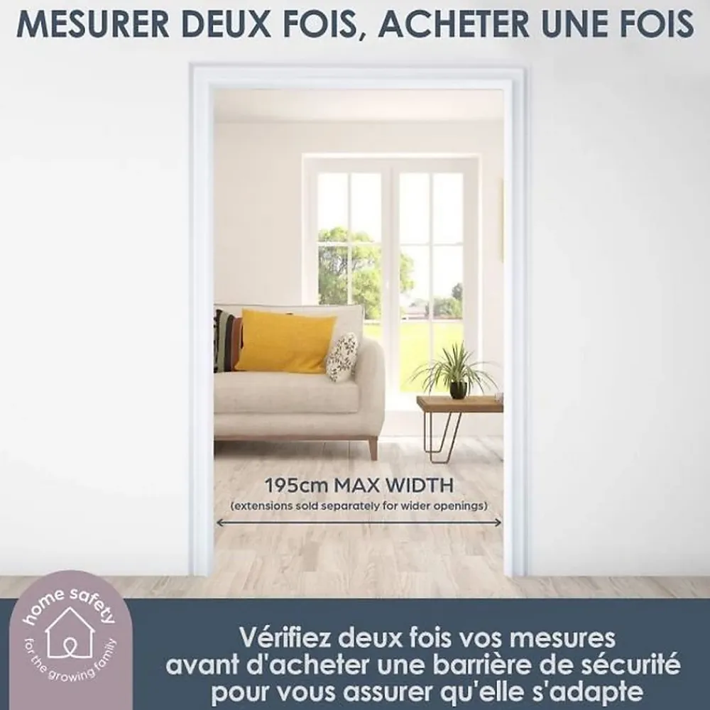 Dreambaby Barrière De Sécurité<Barriere de sécurité enfant - Discovery 3 - - 74,5 cm a 1,95 cm - Blanc