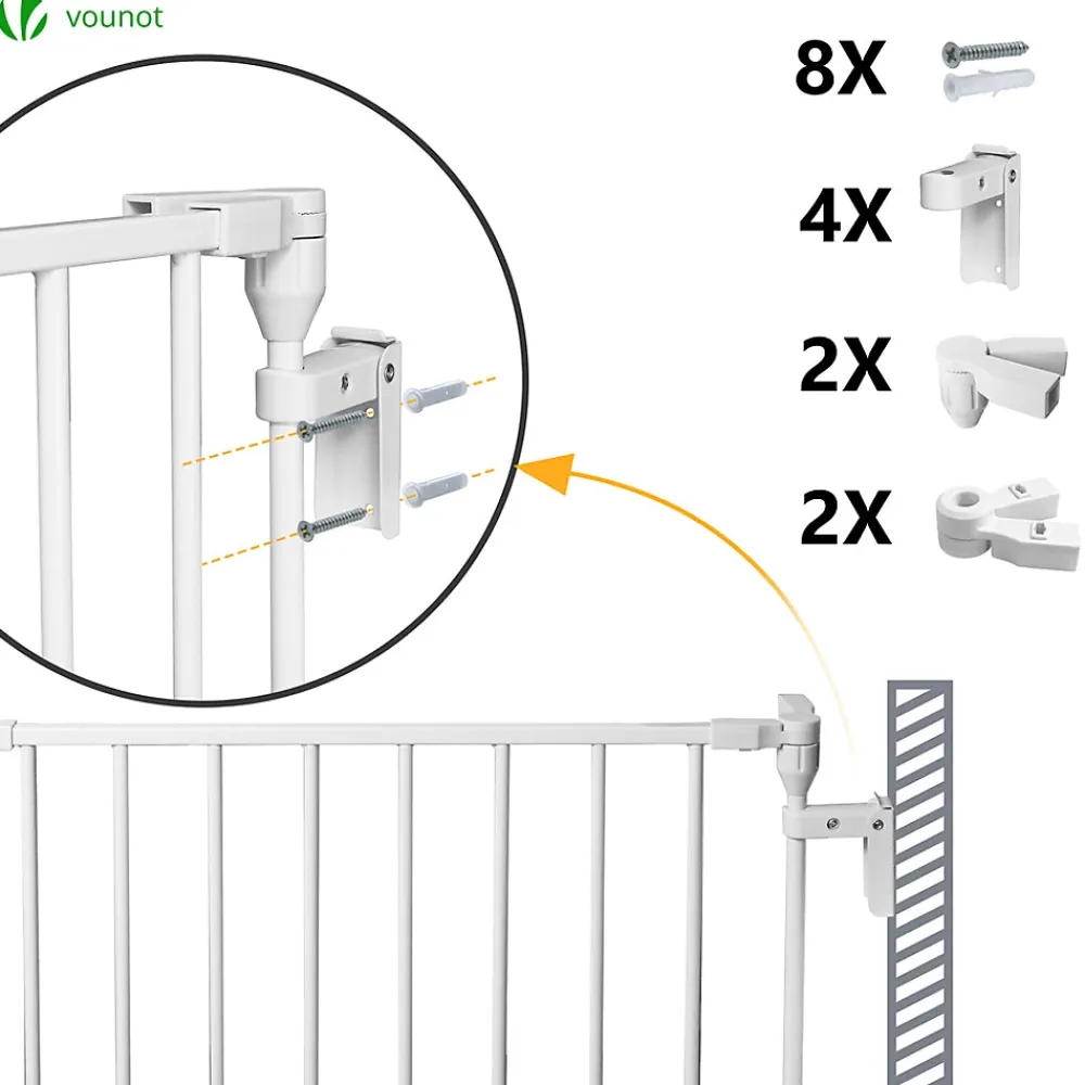 Vounot Barriere de securite cheminee pliable 3.75M 6 panneaux blanc- Barrière De Sécurité