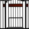 Giantex Barriere de Securite Enfant Extensible pour Animaux, Petite Porte,2 Raccords d'Extension,pour Escalier, Chambre, Couloir (Noir)- Barrière De Sécurité