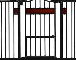 Giantex Barriere de Securite Enfant Extensible pour Animaux, Petite Porte,2 Raccords d'Extension,pour Escalier, Chambre, Couloir (Noir)- Barrière De Sécurité