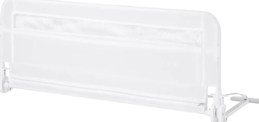 Giantex Barriere de Securite Enfant 100 cm, Barrière de Lit Bébé Rabattable avec Cadre en Métal, Housse Amovible, Gris- Barrière De Sécurité
