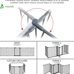 Vounot Barrière De Sécurité<Barriere de securite GRANDE VERSION 3M 5 panneaux Pre assemble
