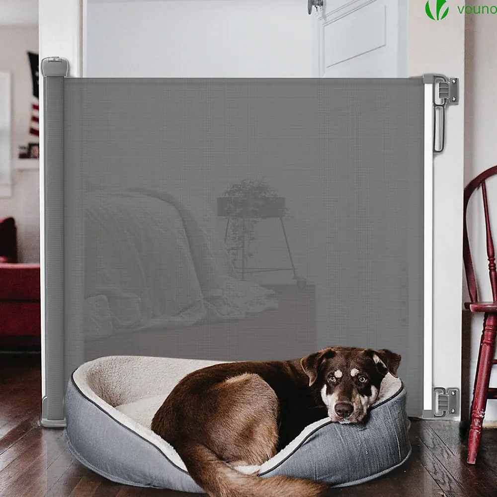 Vounot Barriere de securite retractable 180cm gris- Barrière De Sécurité