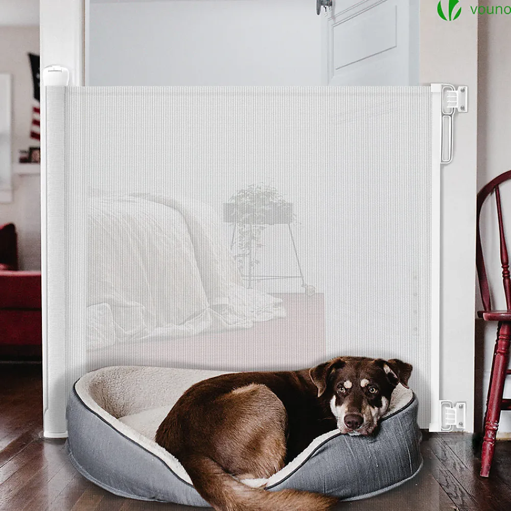 Vounot Barriere de securite retractable 180cm blanc- Barrière De Sécurité