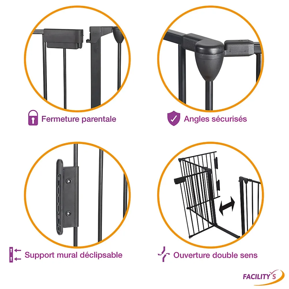 Facility'S Barrière de sécurité enfant, bébé, animaux - 3 mètres, 5 panneaux modulables et pliables- Barrière De Sécurité