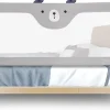 Giantex Barrière De Sécurité<Barrière de Sécurité Enfant Lit Pliable, Barrière de Lit Enfant Bébé 0-3 Ans, Bords Arrondis et Maille, Gris, 174,5 X 25 X 72,5 CM