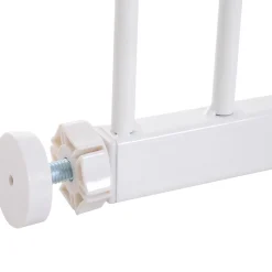 PawHut Barrière De Sécurité<Barrière de sécurité longueur réglable dim. 76-107l x 76H cm sans perçage métal plastique blanc