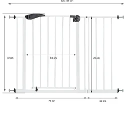 ECD Germany Barrière sécurité enfants garde-corps protection fermeture d'escalier 105-115cm- Barrière De Sécurité