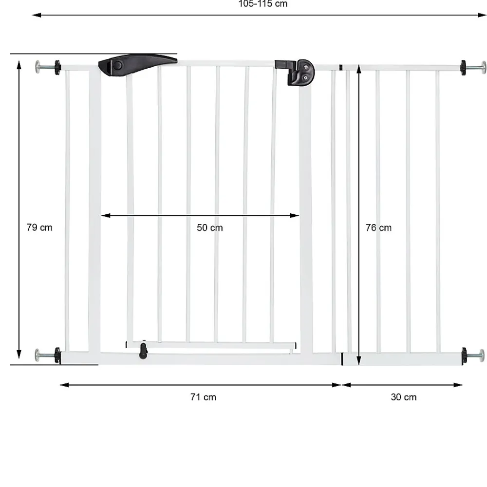 ECD Germany Barrière sécurité enfants garde-corps protection fermeture d'escalier 105-115cm- Barrière De Sécurité