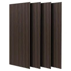Frankystar Panneau Tasseau Bois<Beethoven - Lot de 4 panneaux acoustiques à lattes en bois 150x60 cm, marron foncé
