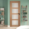 Lynporte Bloc porte 4 Vitrages CETUS bois chêne européen 2040 x 830 Gauche- Bloc Porte