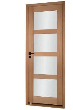 Lynporte Bloc porte 4 Vitrages CETUS bois chêne européen 2040 x 830 Gauche- Bloc Porte