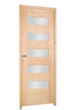 Lynporte Bloc porte 5 Vitrages HORIZON bois épicéa 2040 x 730 Droite- Bloc Porte