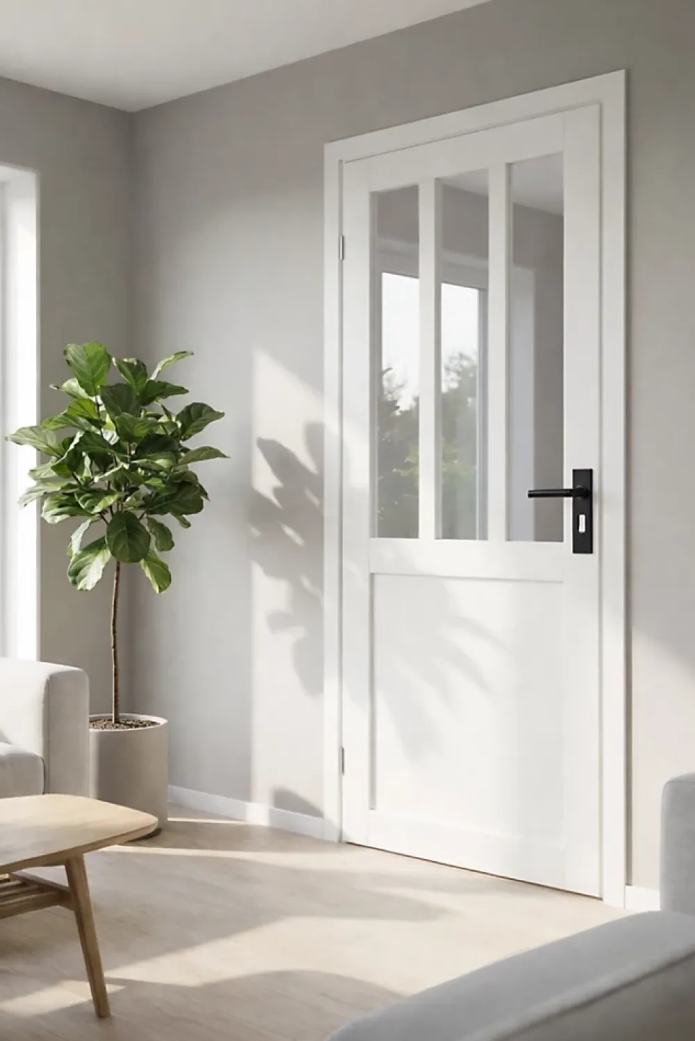 Gd Menuiseries Bloc Porte Atelier Blanc H204 X L83 Côte Tableau P.droite,poignee- Bloc Porte