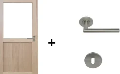 Gd Menuiseries Bloc Porte Atelier Placage Chene H204 X L83 Côte Tableau P.gauche, Poignee Pomerol- Bloc Porte