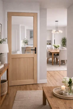 Gd Menuiseries Bloc Porte<Bloc Porte Atelier Placage Chene H204 X L83 Côte Tableau P.droite, Poignee