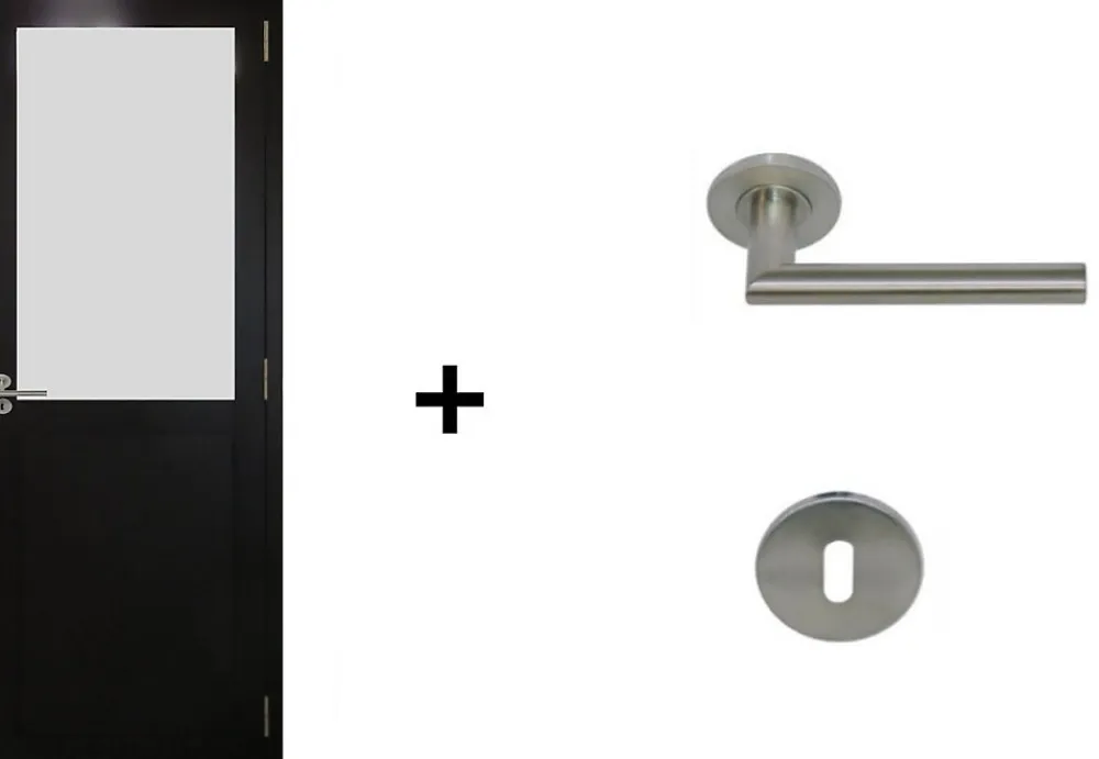 Gd Menuiseries Bloc Porte<Bloc Porte Athena Noir H204 X L83 Côte Tableau P.gauche,poignee Pomerol