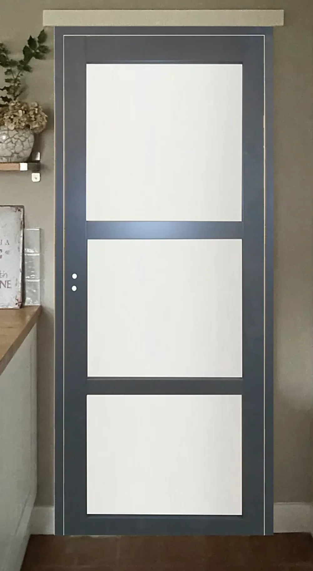 Gd Menuiseries Bloc Porte Blakeria Ral7016 Vitrée H204 X L73 Côte Tableau P.droite- Bloc Porte