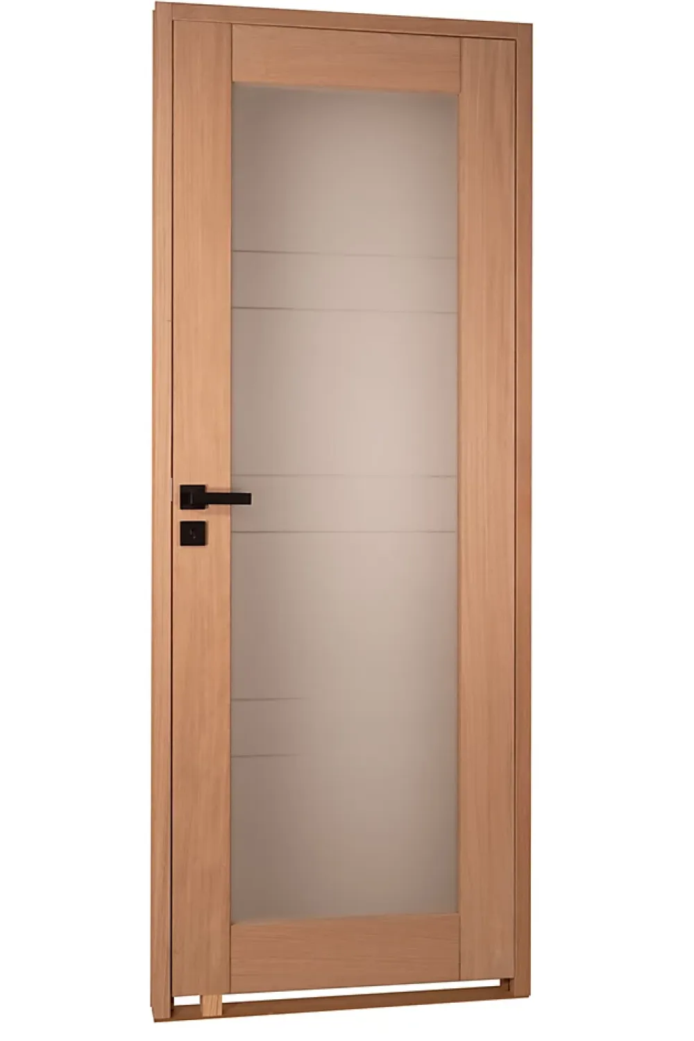 Lynporte Bloc porte bois Cassiopéia 830 droit chêne européen 1 vitrage huisserie de 92- Bloc Porte