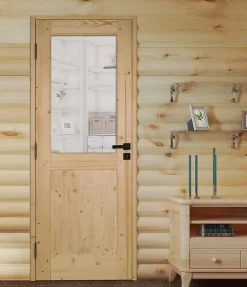 Lynporte Bloc Porte<Bloc porte bois épicéa ANDROMEDA 1 vitrage 830 droit
