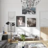 Optimum Bloc Porte Contemporain H. 204 X 83 X 3 cm cadre en aluminium blanc et verre Depoli blanc chêne terra Droit- Bloc Porte