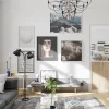 Optimum Bloc Porte<Bloc Porte Contemporain H. 204 X 93 X 3 cm cadre en aluminium blanc et verre transparent chêne terra Poussant Gauche