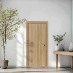 Reivilo Bloc porte fin de chantier Matild, chêne brut, réversible, H.204 x l.73 cm- Bloc Porte