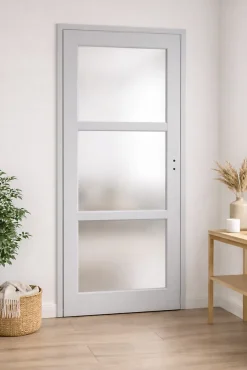 Gd Menuiseries Bloc Porte Greyria Gris Ral7035 Vitrée H204 X L83 Côte Tableau P.gauche- Bloc Porte