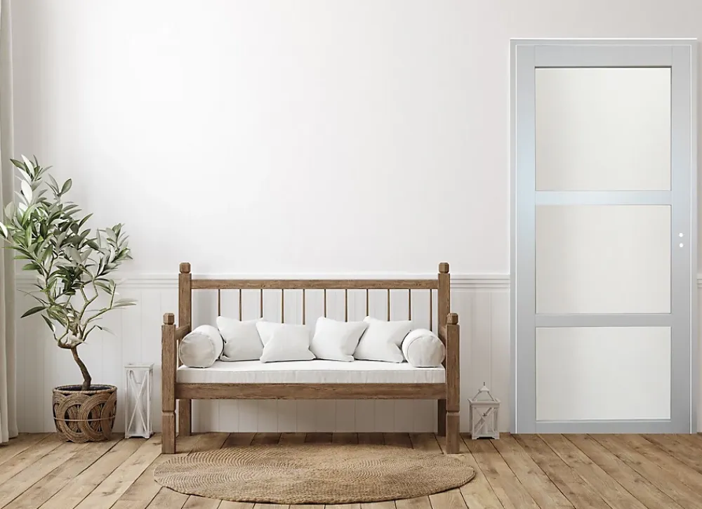 Gd Menuiseries Bloc Porte Greyria Gris Ral7035 Vitrée H204 X L83 Côte Tableau P.gauche- Bloc Porte