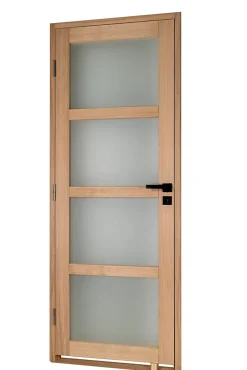 Lynporte Bloc Porte<Bloc porte PARIS 4 Vitrages bois chene 2040x730 Gauche