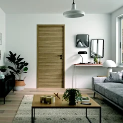 Optimum Bloc Porte Reversible Milano2 coloris chêne gris foncé H. 204 x 73 x 4 Cm- Bloc Porte