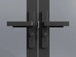 Vente-unique Bloc Porte<Bloc porte réversible à deux battants en aluminium et verre trempé fumé - 2 x H204 x L73 cm - Noir - LOXTON