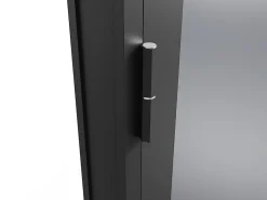 Vente-unique Bloc Porte<Bloc porte réversible à deux battants en aluminium et verre trempé fumé - 2 x H204 x L73 cm - Noir - LOXTON