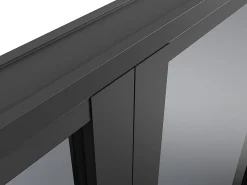 Vente-unique Bloc Porte<Bloc porte réversible à deux battants en aluminium et verre trempé fumé - 2 x H204 x L73 cm - Noir - LOXTON